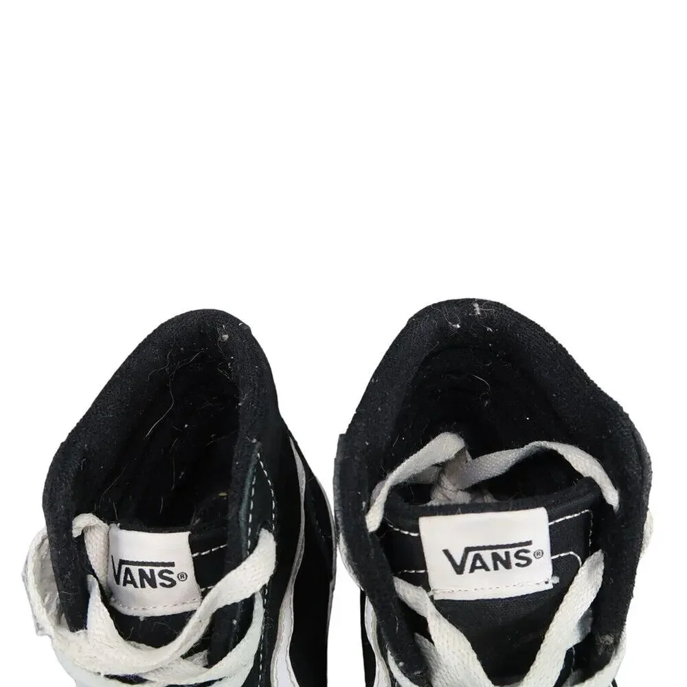 Vans Shoes Kids 3.5 Sneaker Sk8 Hi Skate Casual Suede Lace Up Black Active Youth